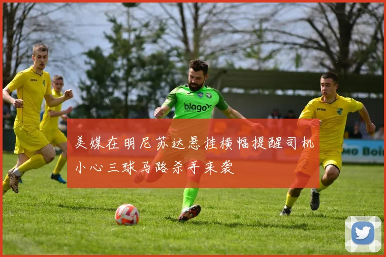 美媒在明尼苏达悬挂横幅提醒司机小心三球马路杀手来袭